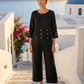 Toofan - Black - Button Detail Tunic Stylish Elegant Linen Women Top - L113