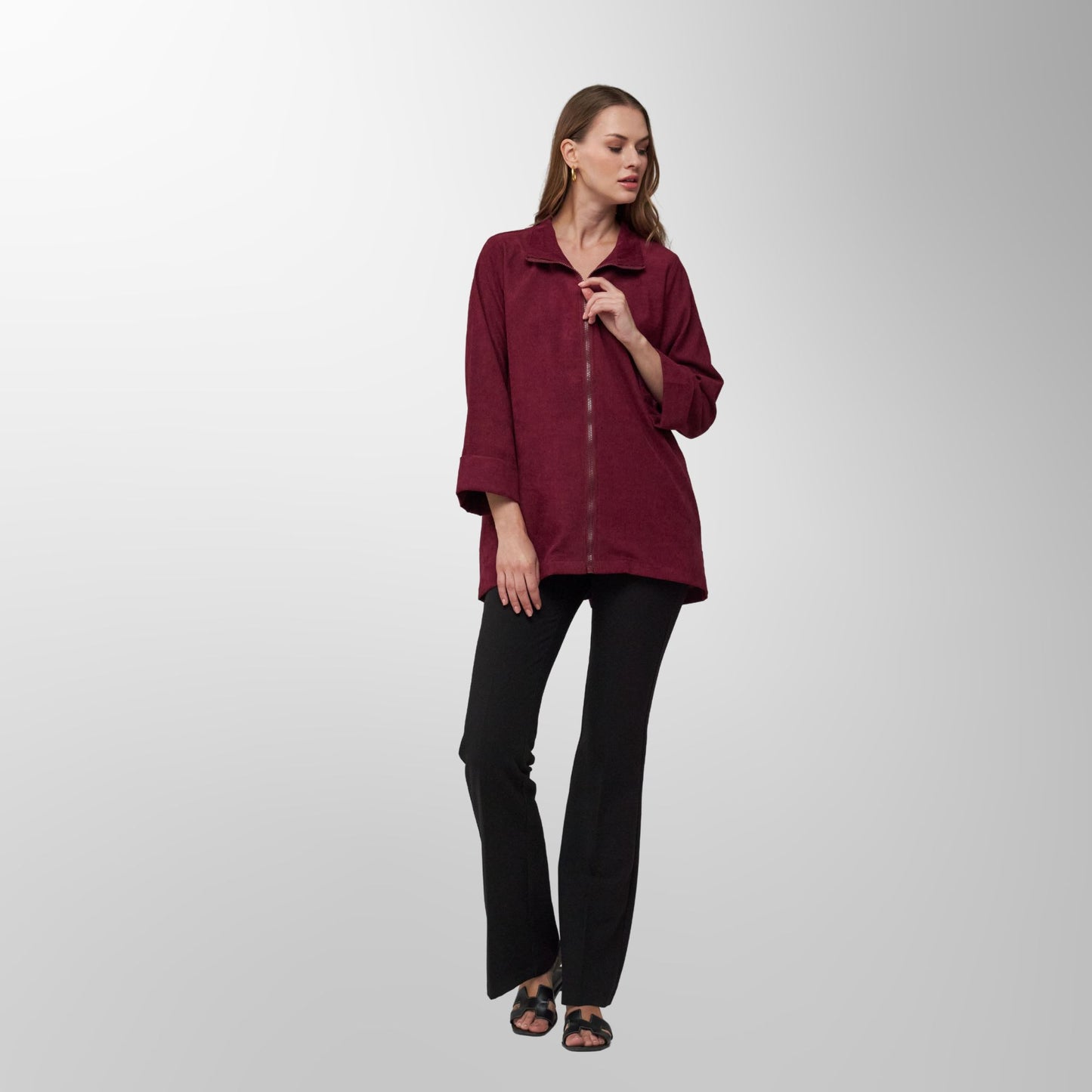 Zipper Down Shirt Women – Effortless Style Meets Everyday Comfort - C 807