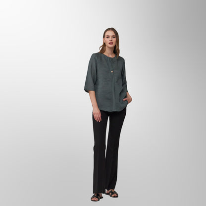 Toofan - Leaf - Textured Grace Casual Round Neck Top - CR 36