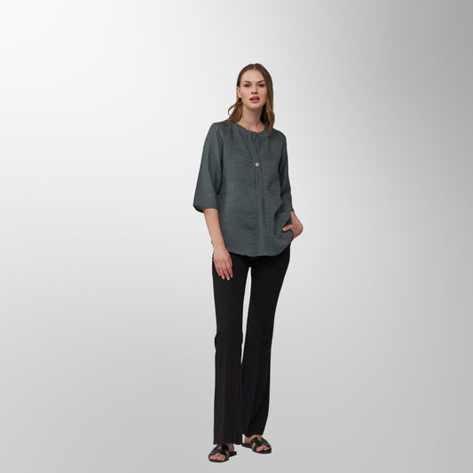 Toofan - Leaf - Textured Grace Casual Round Neck Top - CR 36