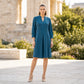 Toofan - 2 Pocket Dress Peacock 100% Cupro Shift Dress - CA988