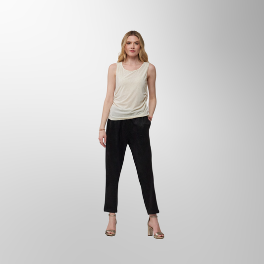 Toofan - Cream - Bling Glitter Tank Top – Subtle Sparkle, Timeless Sophistication - M 300