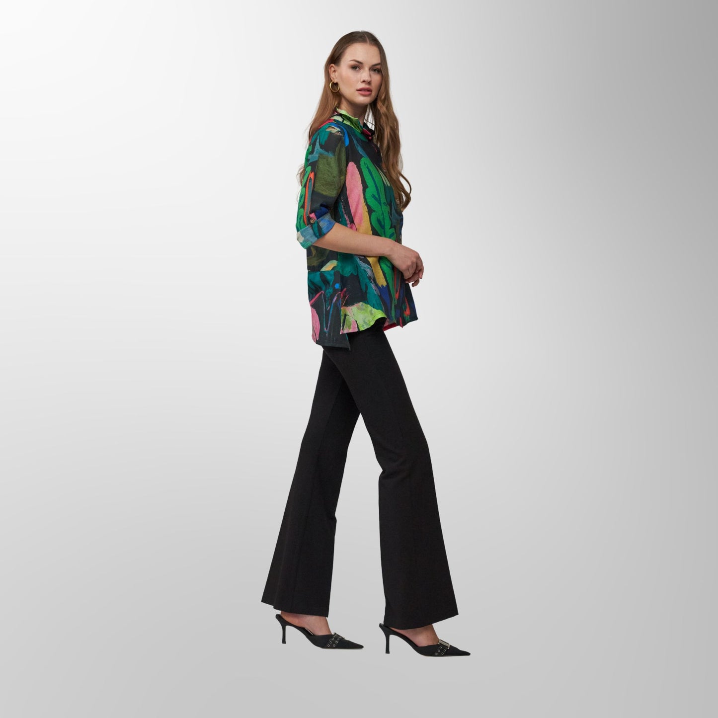 Toofan - Print - Midnight Jungle Print Button-Up Shirt - DP 34 - 778