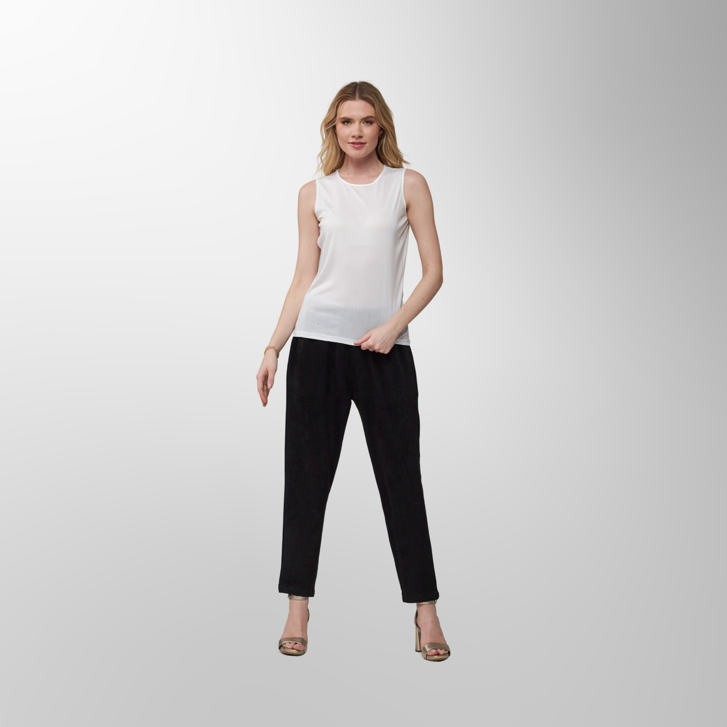 Toofan - White - Hip Length Tank Top – The Perfect Longer Layering Essential - M 200