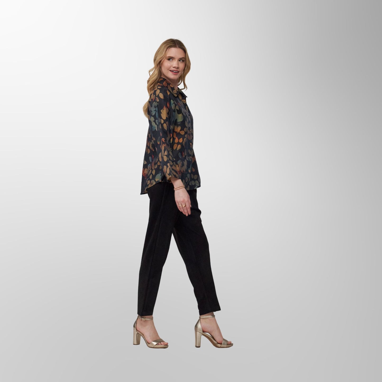 Toofan - Print - Falling Leaves Satin Button-Down Shirt - DP 38 - 1