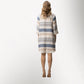 Toofan - Women's V-Neck Knee-Length Linen Dress – Relaxed Fit - LST 588
