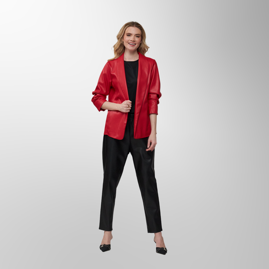 Toofan - Red - Ruching Sleeve Blazer - PL 09