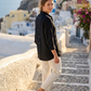 Toofan - Black - Back Button Big Shirt Linen Relaxed Fit Women - L411