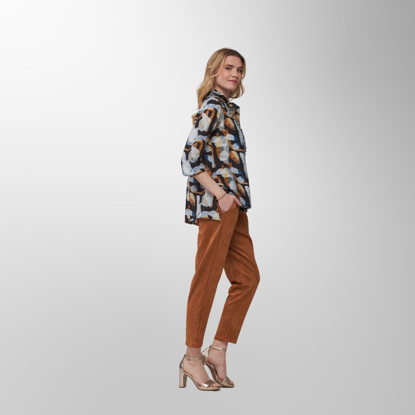 Toofan - Print - Rustic Abstract Women's Print Shirt - DP 34 - 695