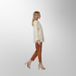 Toofan - Winter White - Winter White Faux Fur Bling Cardigan Jacket – Festive Elegance Redefined - FF 10 - 1