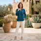 Toofan - Tier Shirt Peacock 100% Cupro Layered Button Down - CA173