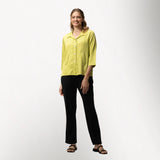 Toofan - Kiwi - Back-Pocket Detail Tailored Jacket – Women's Corduroy Cropped Blazer with Lapel Collar - TS 62
