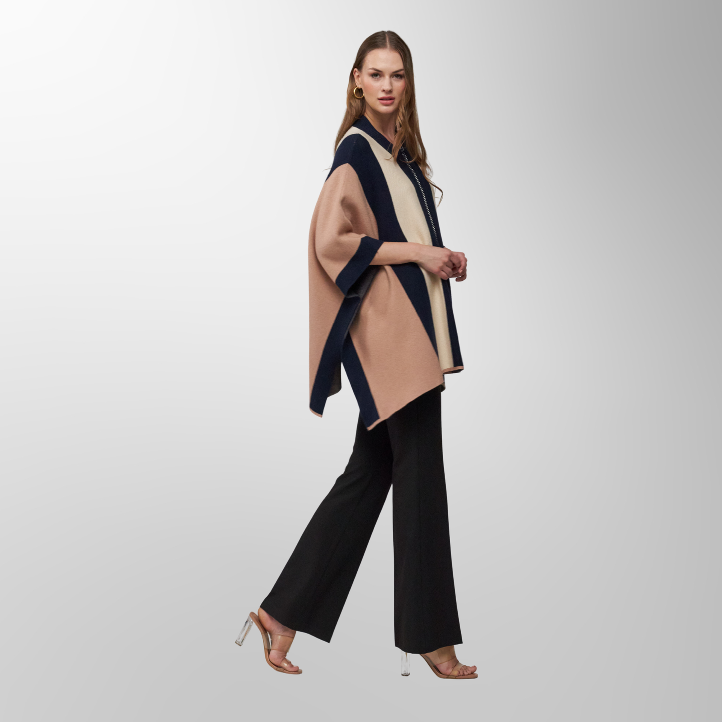 Toofan - Multi Stripe - Multi Stripe Round Neck Cardigan Jacket – Vibrant Style, Timeless Comfort - OS 227