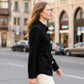 Toofan - Flower Placket Shirt Black Polyester Rayon Blend Relaxed Fit - NS24-19