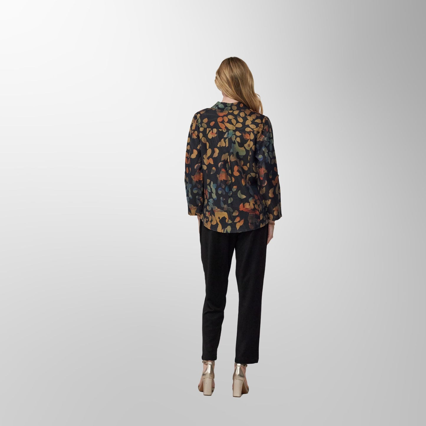 Toofan - Print - Falling Leaves Satin Button-Down Shirt - DP 38 - 1