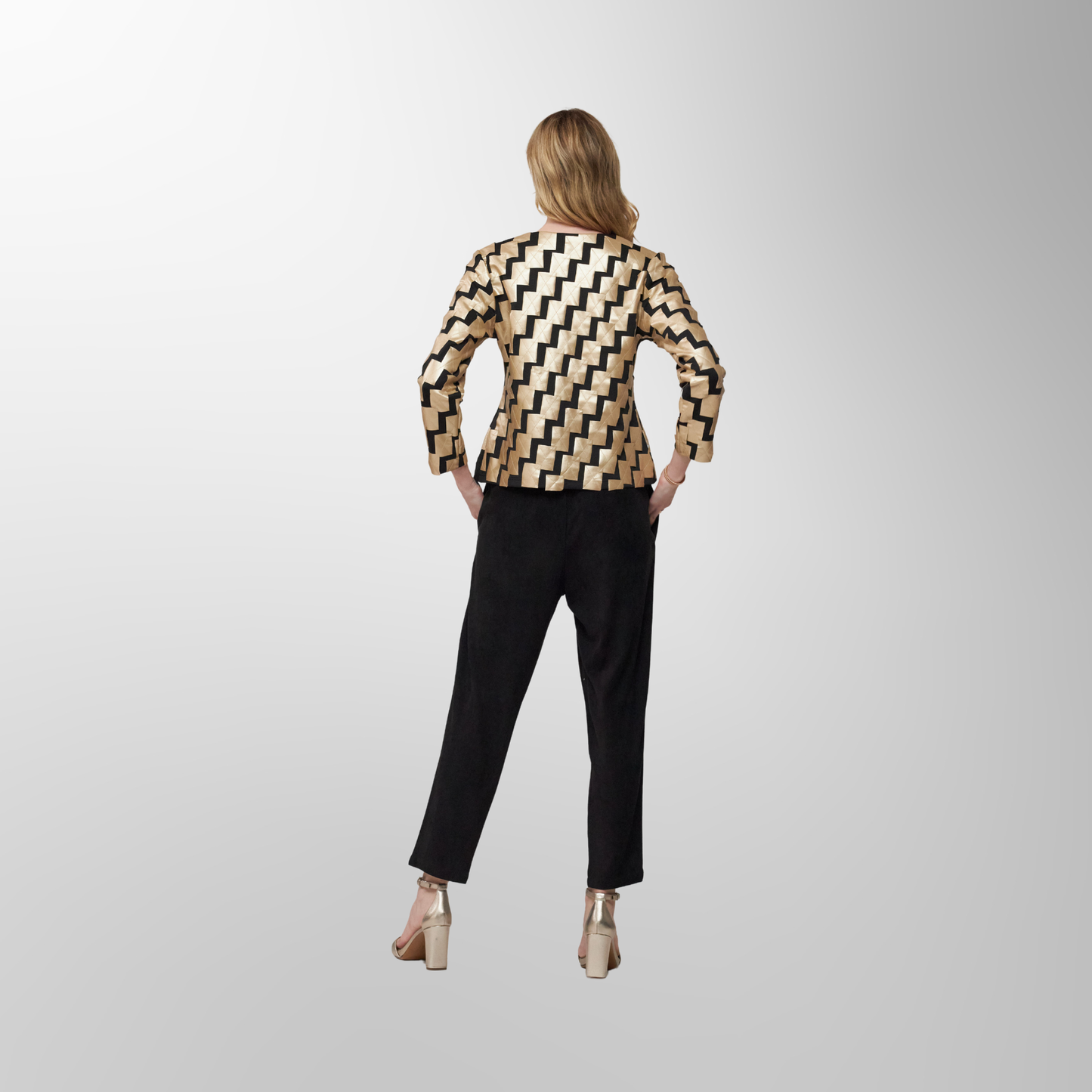 Toofan - Gold - Gold Patchwork Handstitched Jacket – Where Artistry Meets Celebration - MT 1002 - 3