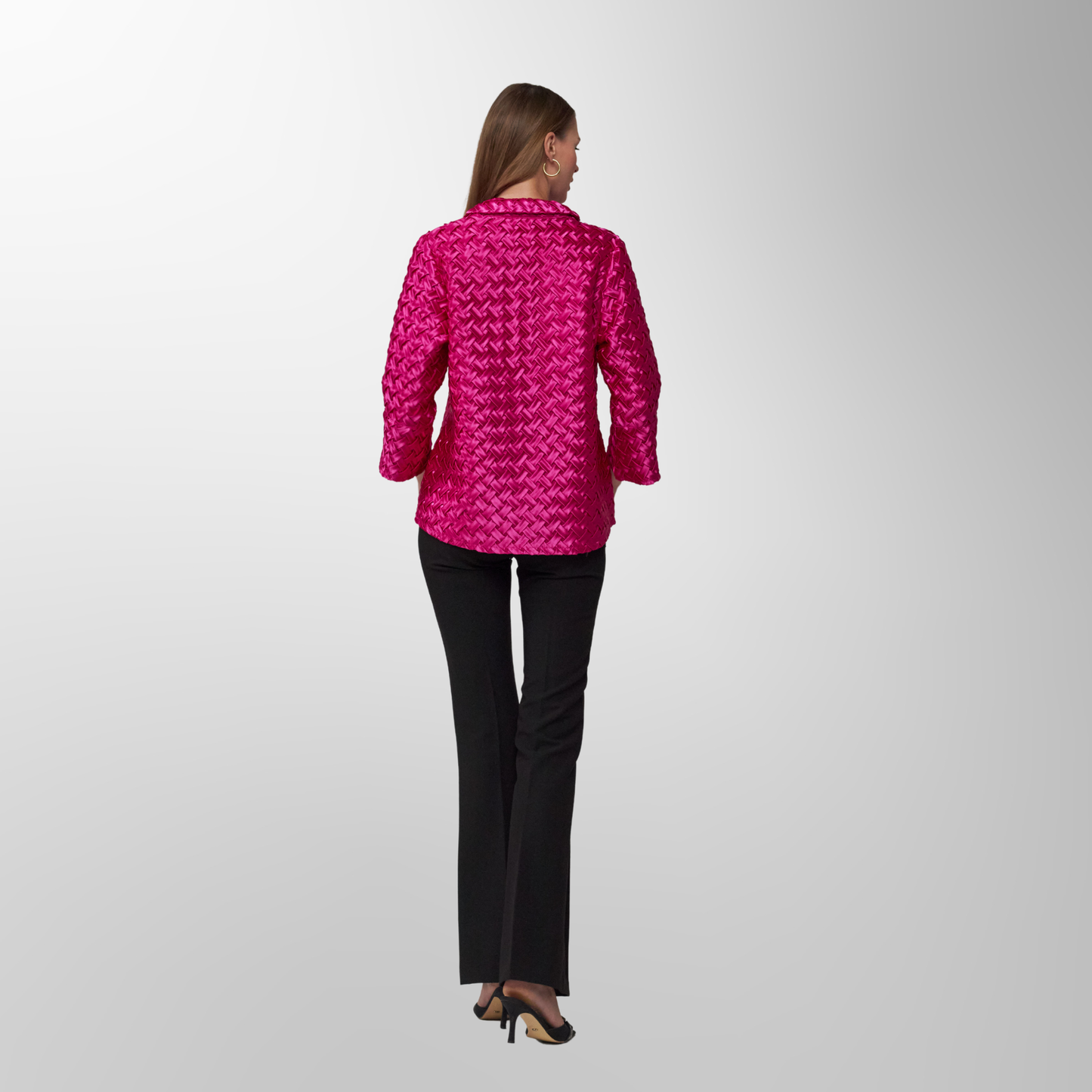 Toofan - Fuchsia  - Two pocket Cross Stitch Jacket  - CS 1 - 10