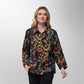 Toofan - Print - Falling Leaves Satin Button-Down Shirt - DP 38 - 1