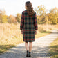 Toofan - Covered Placket Back Button Dress |Navy| 100% Polyester - PL 103-1