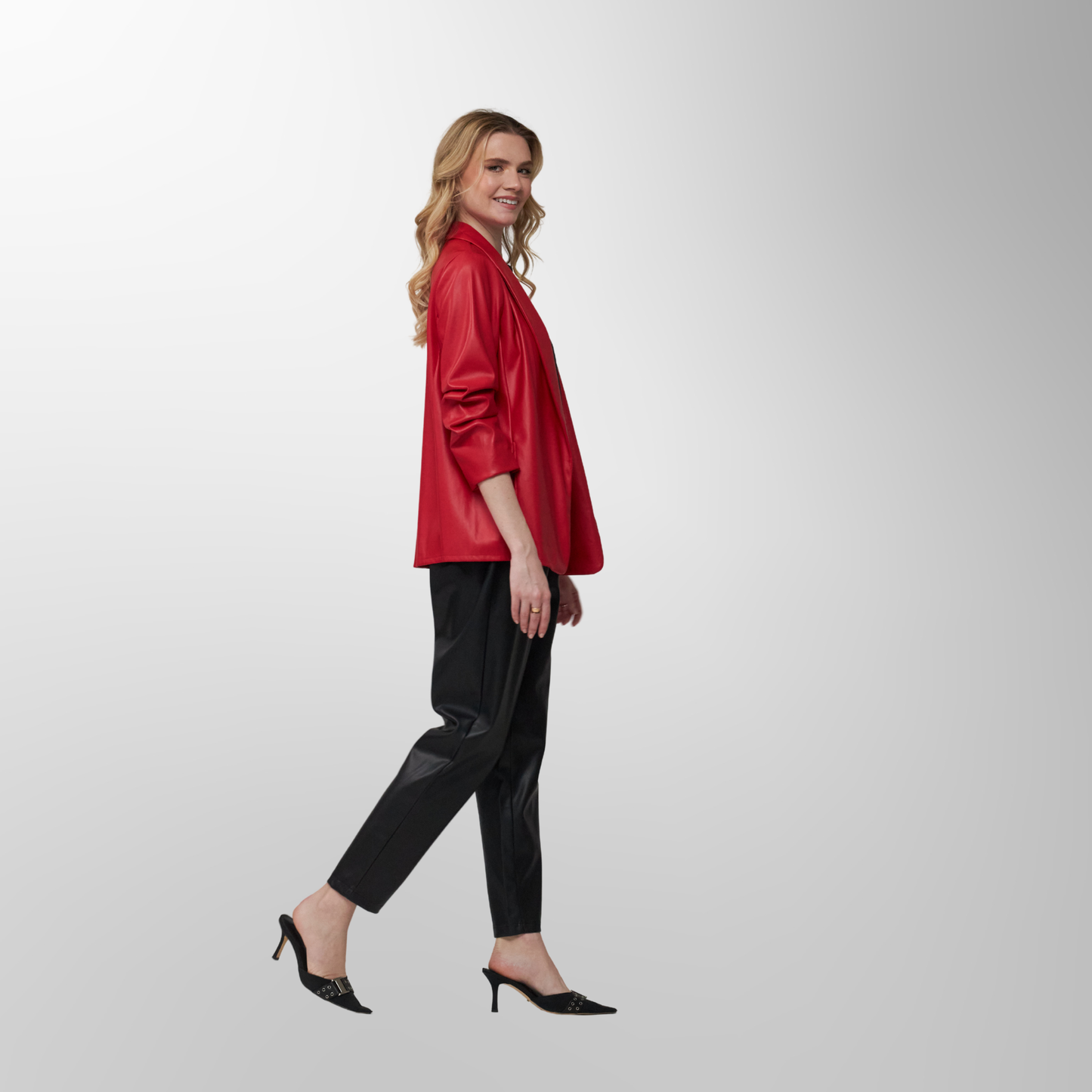 Toofan - Red - Ruching Sleeve Blazer - PL 09