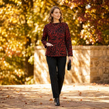 Toofan - Round Neck 2 Pocket Top |Red| Rayon-Polyester-Spandex - KJ 27