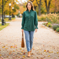 Toofan - Smocking Sleeve Tunic |Jade| 100% Polyester Relaxed Fit - CD 821
