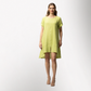 Toofan - Lime - High Low round neck short sleeve dress - HS516