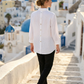 Toofan - White - Back Button Big Shirt Linen Stylish Women - L411