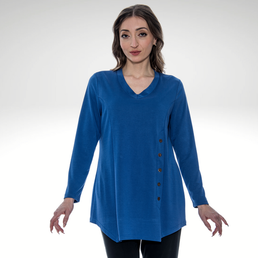 Toofan - Royal - V Neck Button Detail Tunic - MK 204