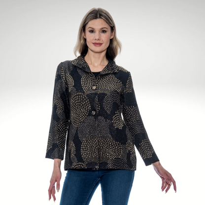 Toofan - Black/Gold - Wire Collar Jacquard Jacket - NJ 241