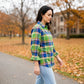Toofan - Smocking Sleeve Plaid Shirt |Lime| 100% Polyester Relaxed Fit - PL 50-1