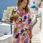 Toofan - Printed - Tier Dress Cotton Summer Abstract Midi Dress - CP77-193