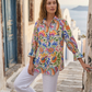 Toofan - Smocking Sleeve Printed Shirt Tropical Floral Linen Shirt - LP50-8